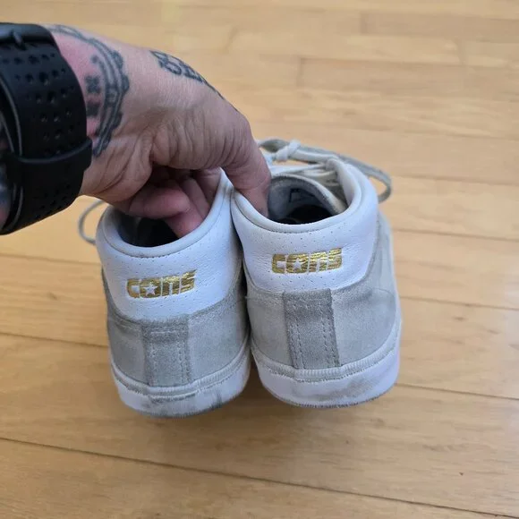 Converse | Louie Lopez Pro Mid white suede skater sneakers | MENS 7.5 - Picture 5 of 8